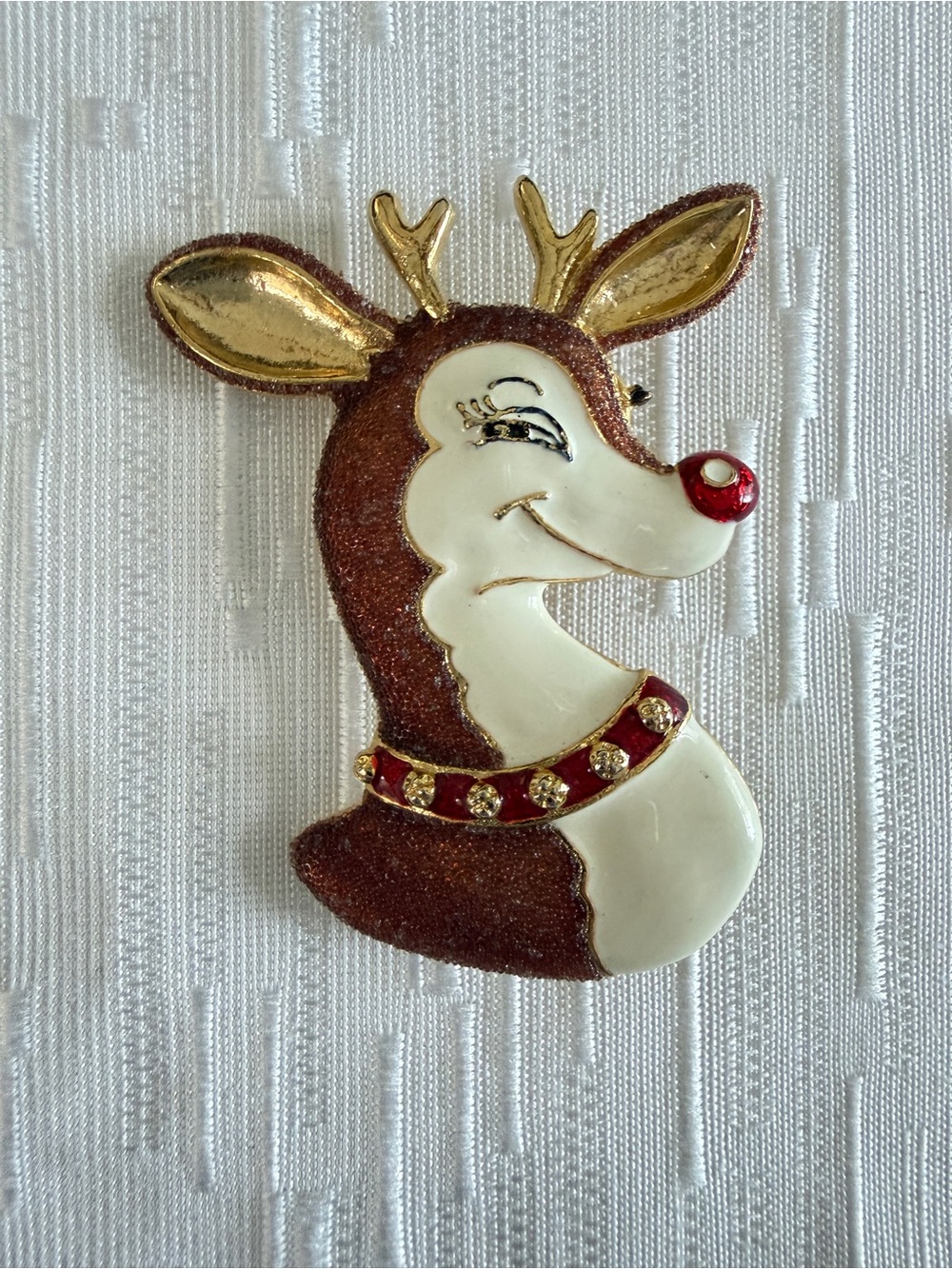 Vintage Rudolph the Reindeer Christmas Brooch Pin